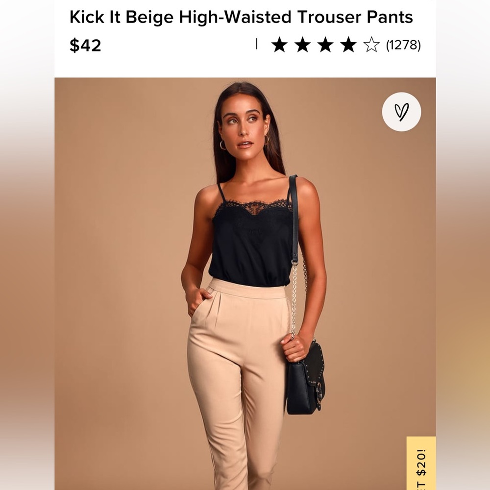 Brand New Medium Lulu’s nude high waisted dress pants